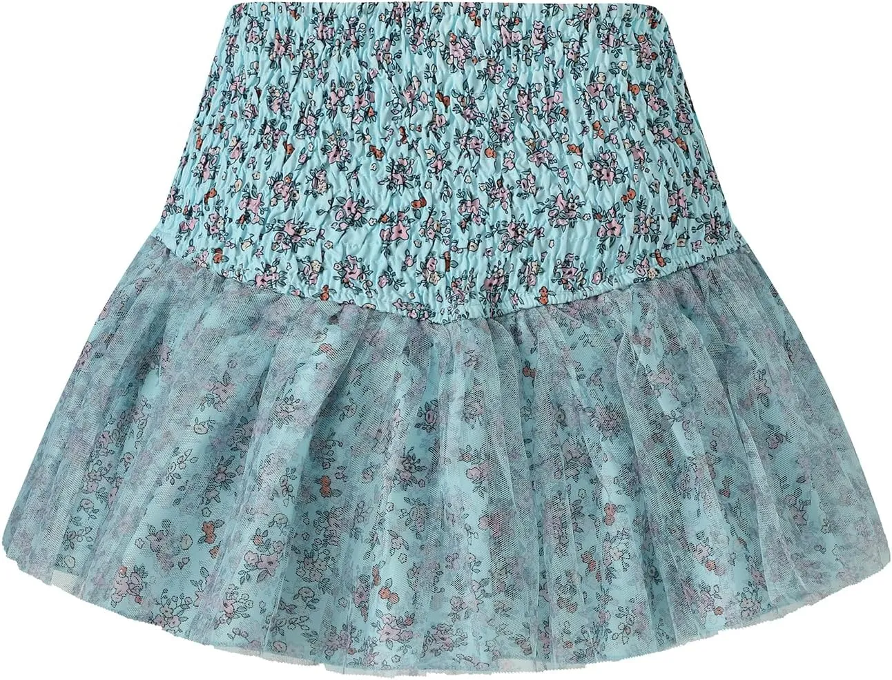 Women's Fashion Pleated Mini Skirts Y2k Floral Print Cross Tie-Up High Waist Short Skirts Summer Casual Skirts