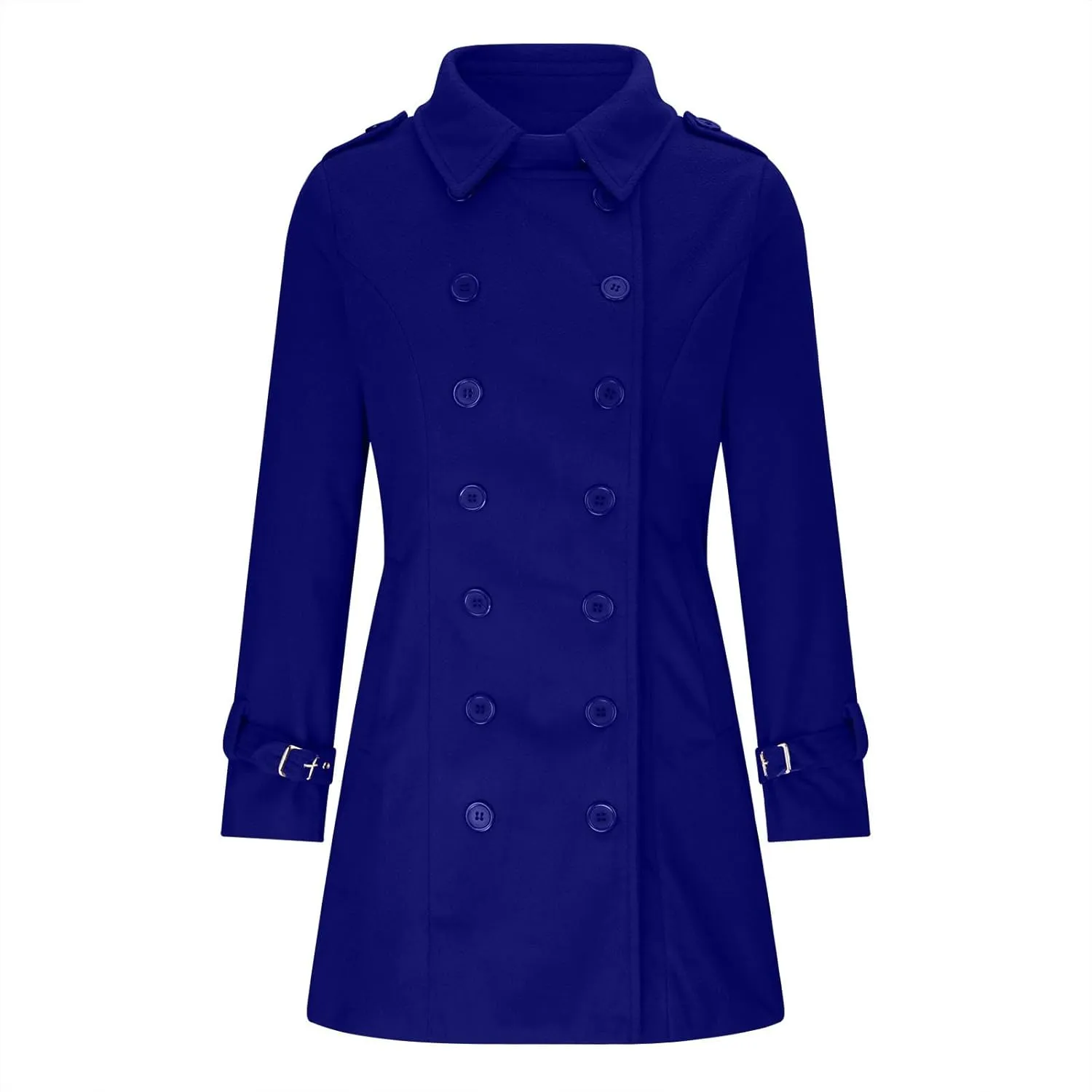Womens Fashion Woolen Overcoat Solid Color Windbreaker 2025 Fall Winter Trench Coat Lapel Button Jacket Long Coats