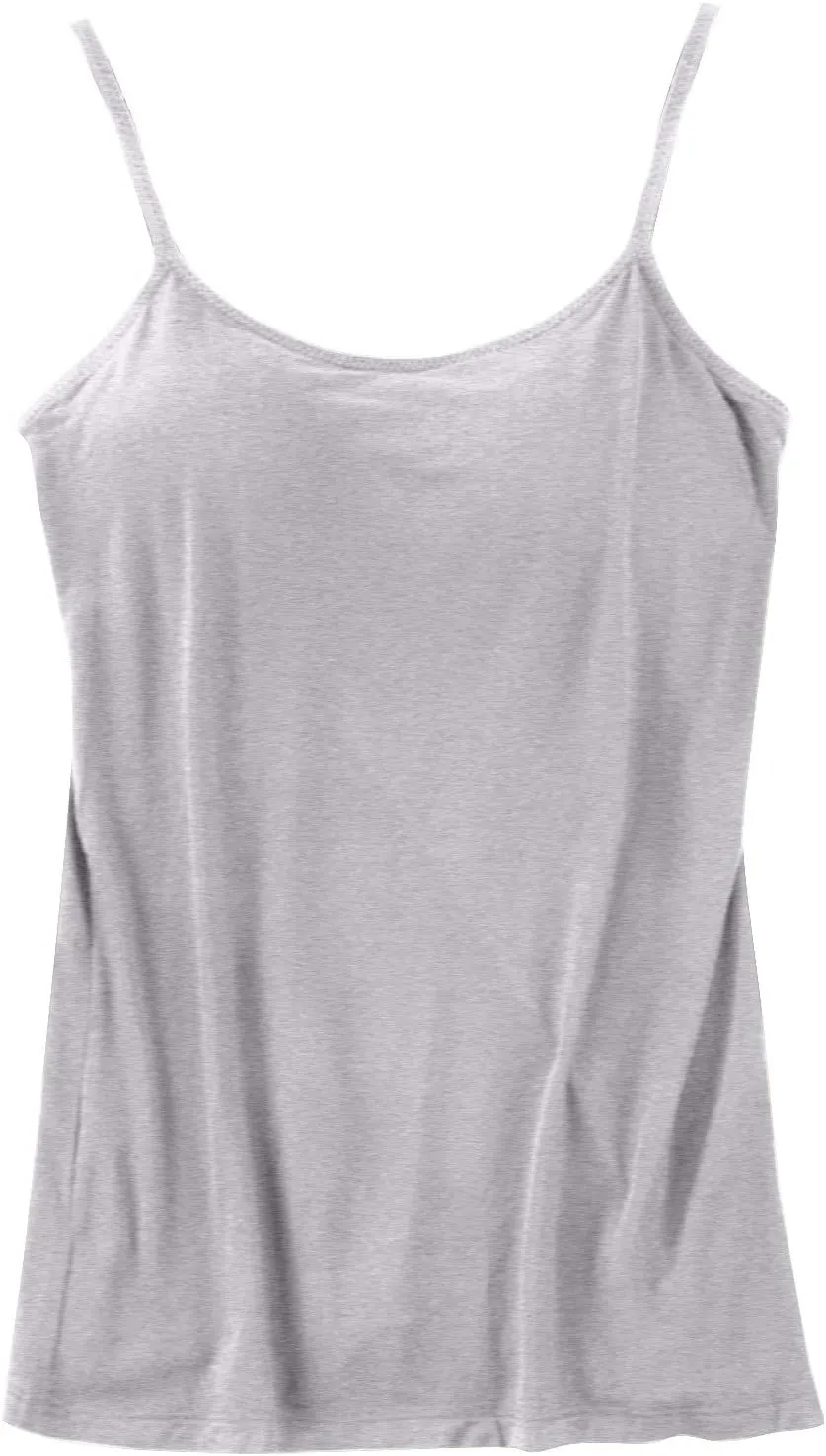 Women's Fitted Camisole Tops No Underwire Spaghetti Strap Everyday Tank Tops Solid Basic Sleeveless Cami Undershirt