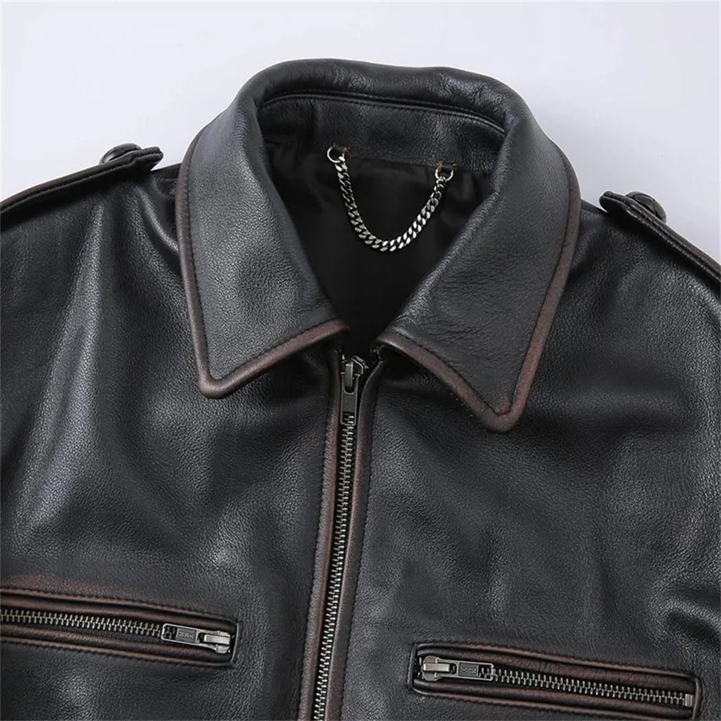 Womens Genuine Leather Moto Biker Jacket 100% Real Sheep Leather Jackets Black Fashion Bomber Jackets