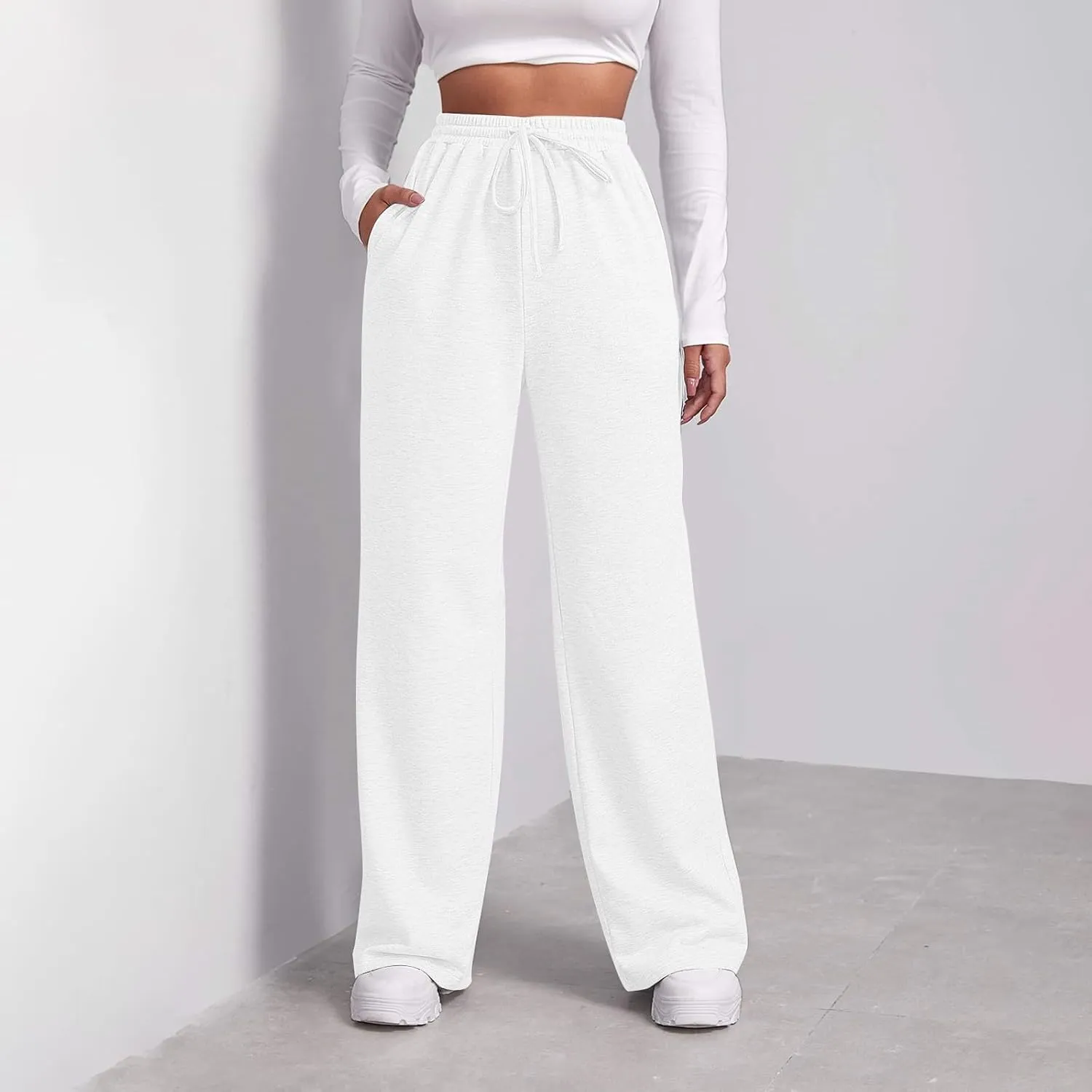 Women's High Waisted Sweatpants Workout Active Joggers Pants Baggy Lounge Bottoms Active Pants with Pockets