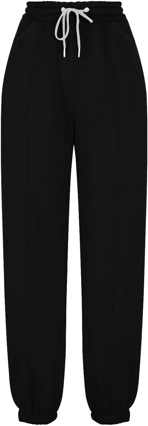 Women's High Waisted Sweatpants Workout Active Joggers Pants Baggy Lounge Cinch Bottoms Drawstring Trousers Pockets