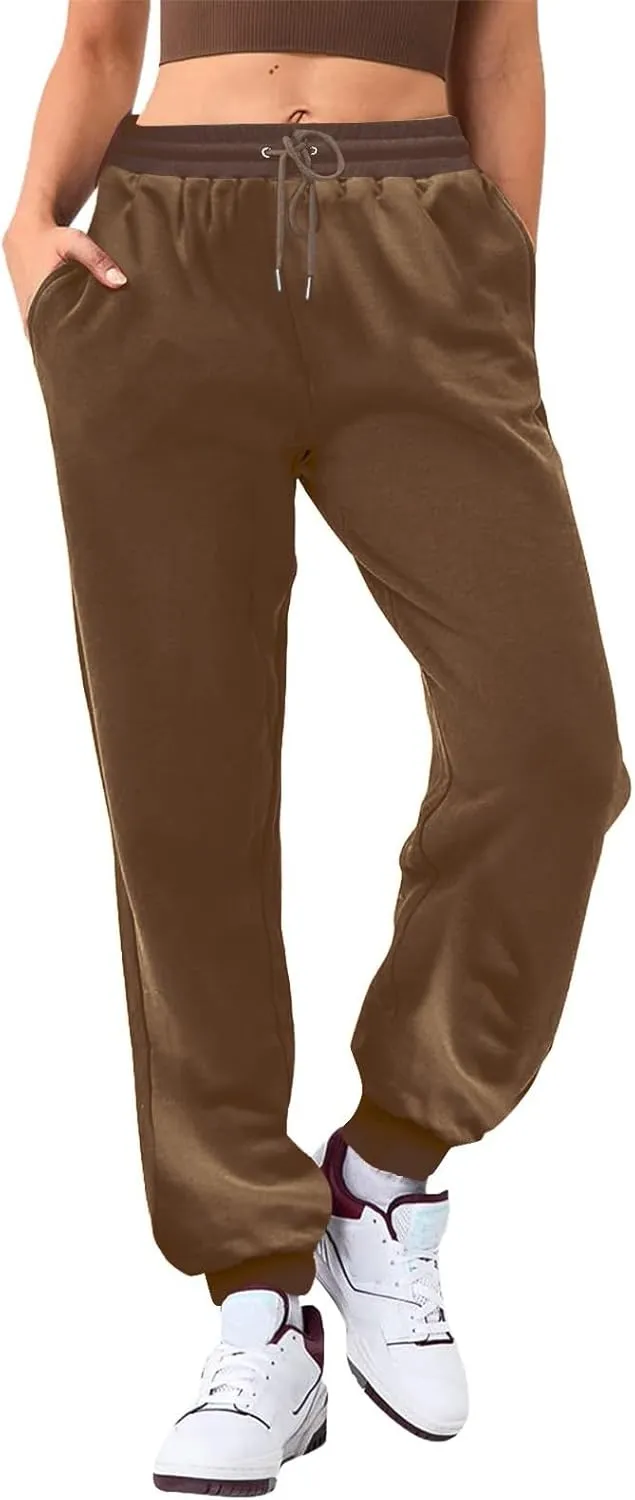 Women's High Waisted Sweatpants Workout Active Joggers Pants Lounge Bottoms Drawstring Elastic Waist Athletic Pant