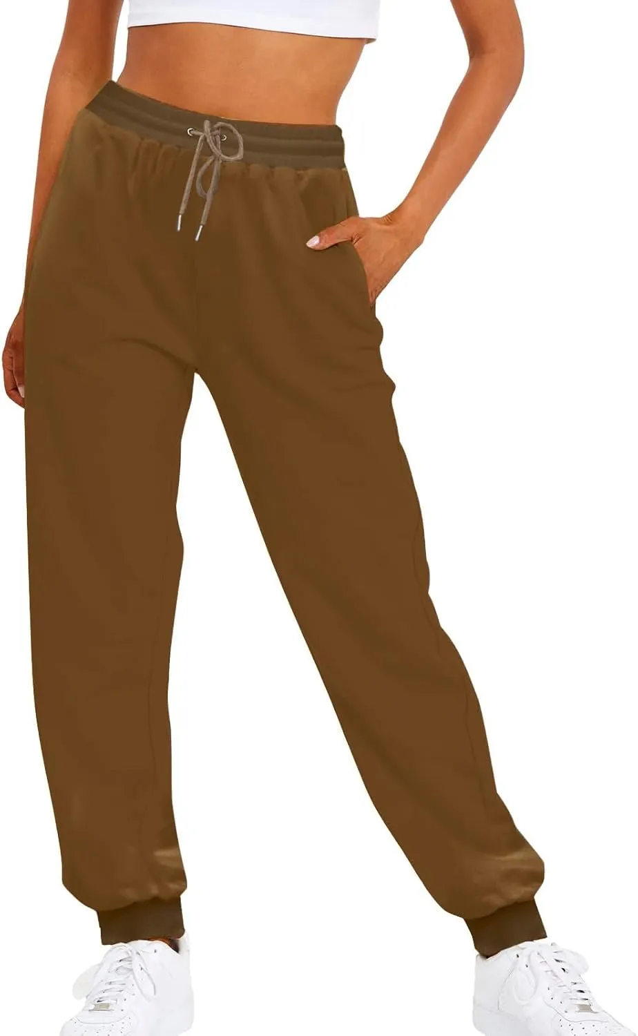 Women's High Waisted Sweatpants Workout Active Joggers Pants Lounge Bottoms Drawstring Elastic Waist Athletic Pant