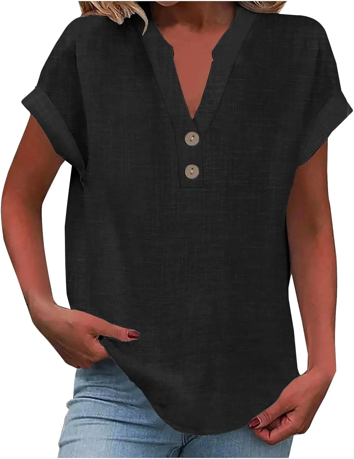 Womens Linen Tops Plus Size Linen Women Linen Shirt Linen Shirts Guayabera for Women Button up Linen Shirts for Women 100% Linen Shirts for Women Linen v Neck Tops for Women Cotton Shirt Women Black