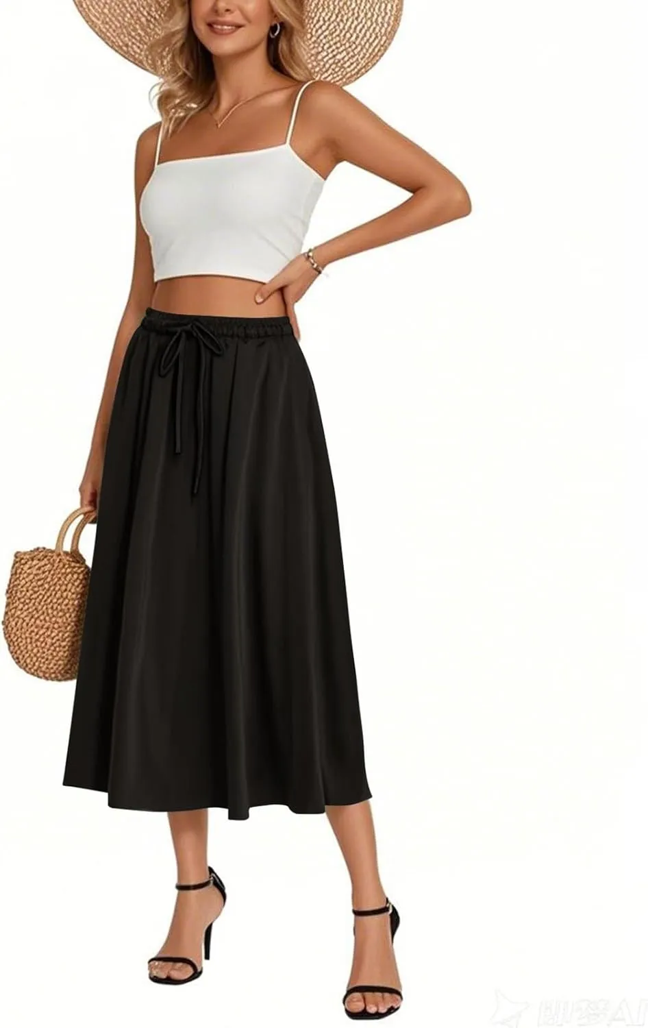 Women's Long Skirts 2025 Bohemian Skirts Flowy High Waist A Line Summer Pleated Skirts, S-2XL