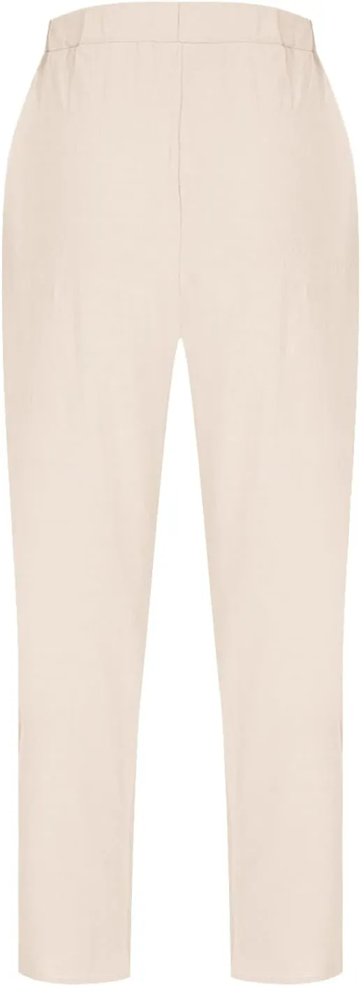 Women's Loose Trendy Straight Leg Pants Summer Casual Business Office Trousers Party Vacation Basic Bottoms 2025