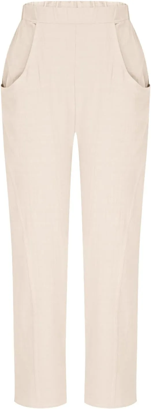 Women's Loose Trendy Straight Leg Pants Summer Casual Business Office Trousers Party Vacation Basic Bottoms 2025