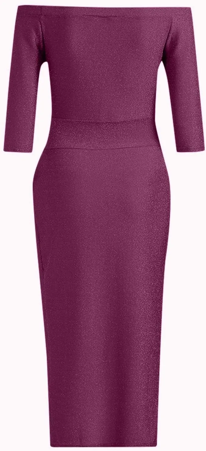 Women's Maxi Dresses 2025 Sexy Elegant Trendy Cold Shoulder Sequins Split Slim Bodycon Prom Cocktail