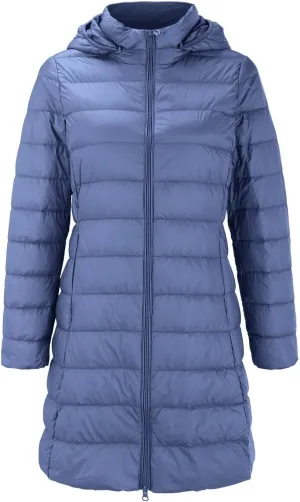 Women's Montreal Mid-Thigh Length Hood Winter Warm Long Vest Sleeveless Long Quilted Vest Thicken Long Outwear