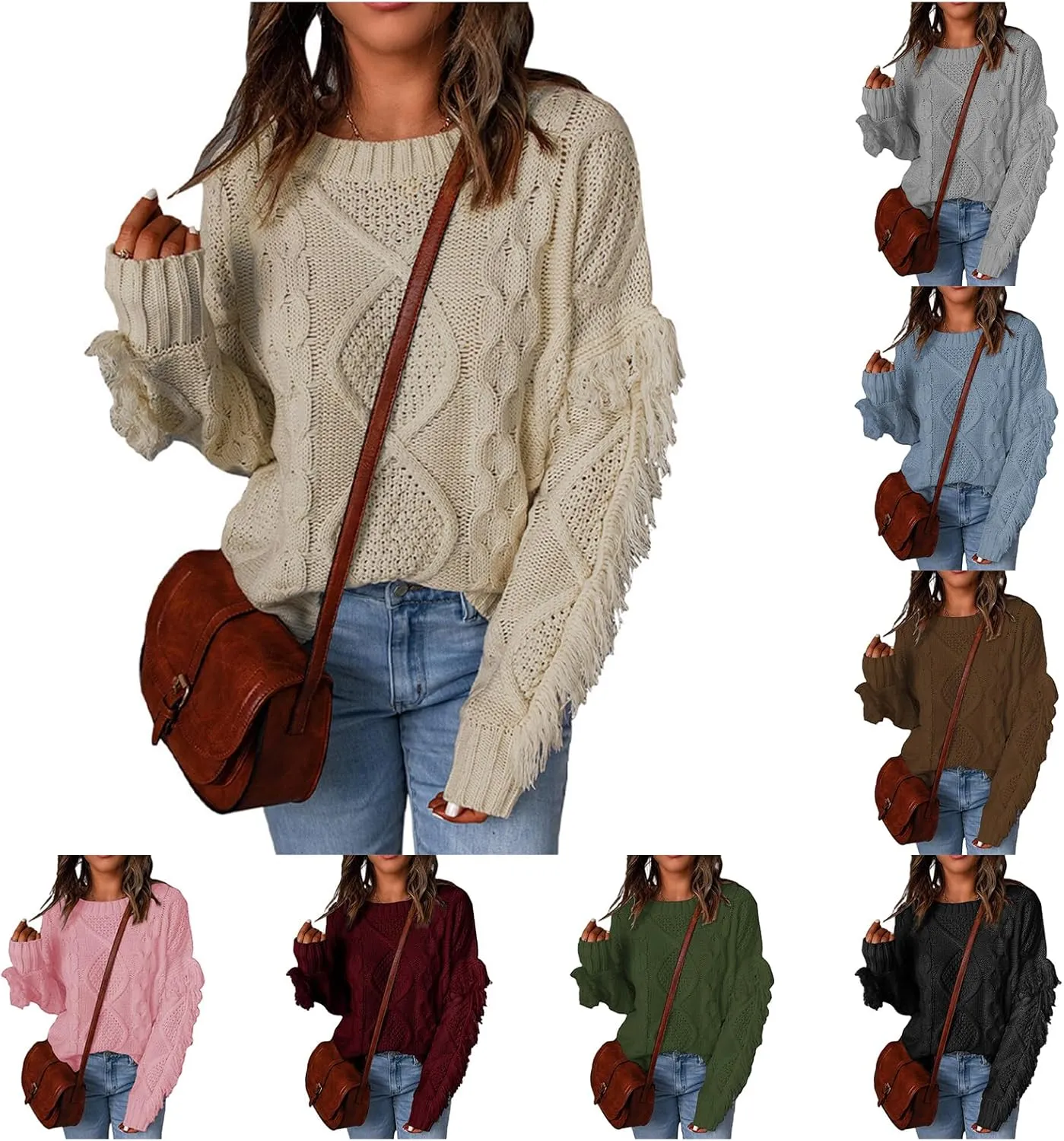 Womens Oversized Fuzzy Knit Sweater Mock Neck Comfy Loose Knitted Pullover Tops Warm Fleece Jumper Tops