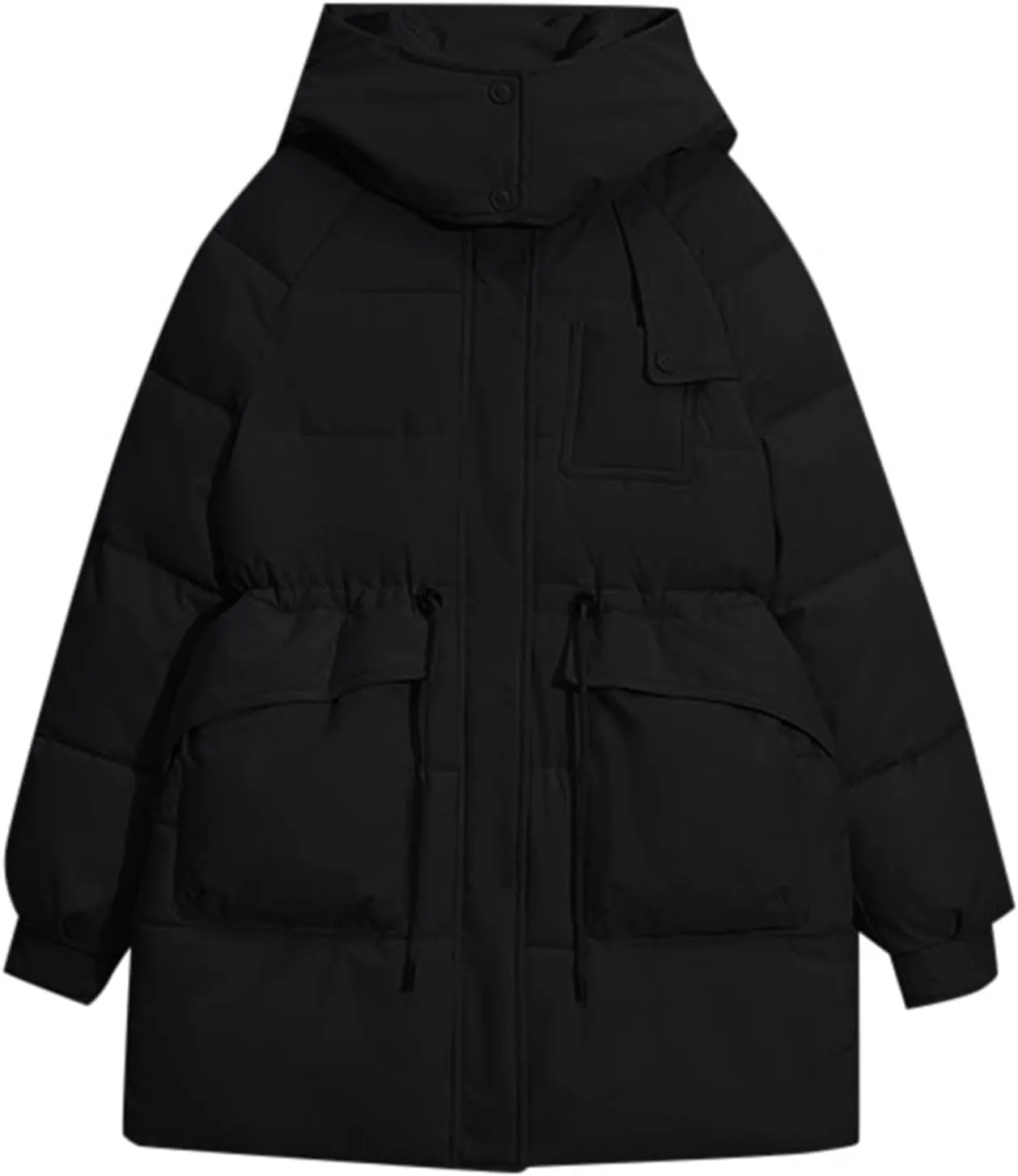 Women's Puffer Jacket Zip Up Winter Warm Long Down Coat Thicken Long Outwear Jacket Outwear with Pockets