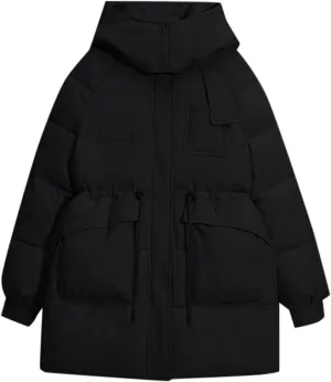 Women's Puffer Jacket Zip Up Winter Warm Long Down Coat Thicken Long Outwear Jacket Outwear with Pockets