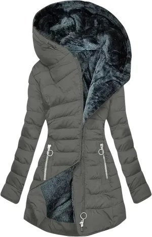 Womens Puffer Parka Jacket Coat Lapel Collar Long Sleeve Jacket Vintage Thicken Coat Jacket Womens Lightweight Down