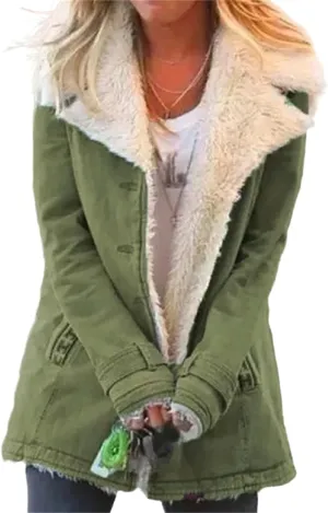 Womens Sherpa Jean Jacket Winter Warm Lapel Button Down Fleece Lined Denim Coat Thicken Faux Fur Outerwear with Pocket