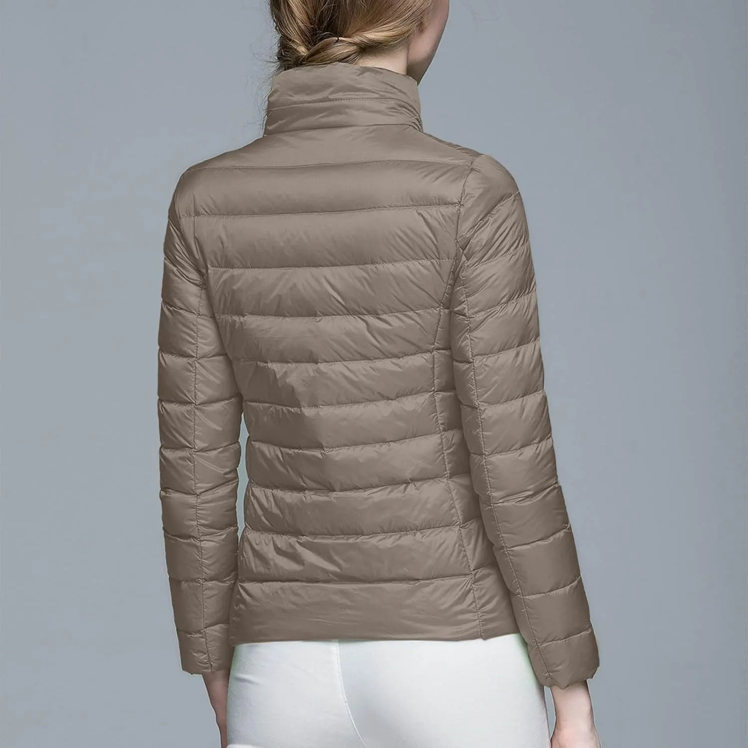 Women's Short Down Coats Packable Puffer Jacket Hooded Winter Ultra Light Quilted Winter Coats with Pockets Outerwear