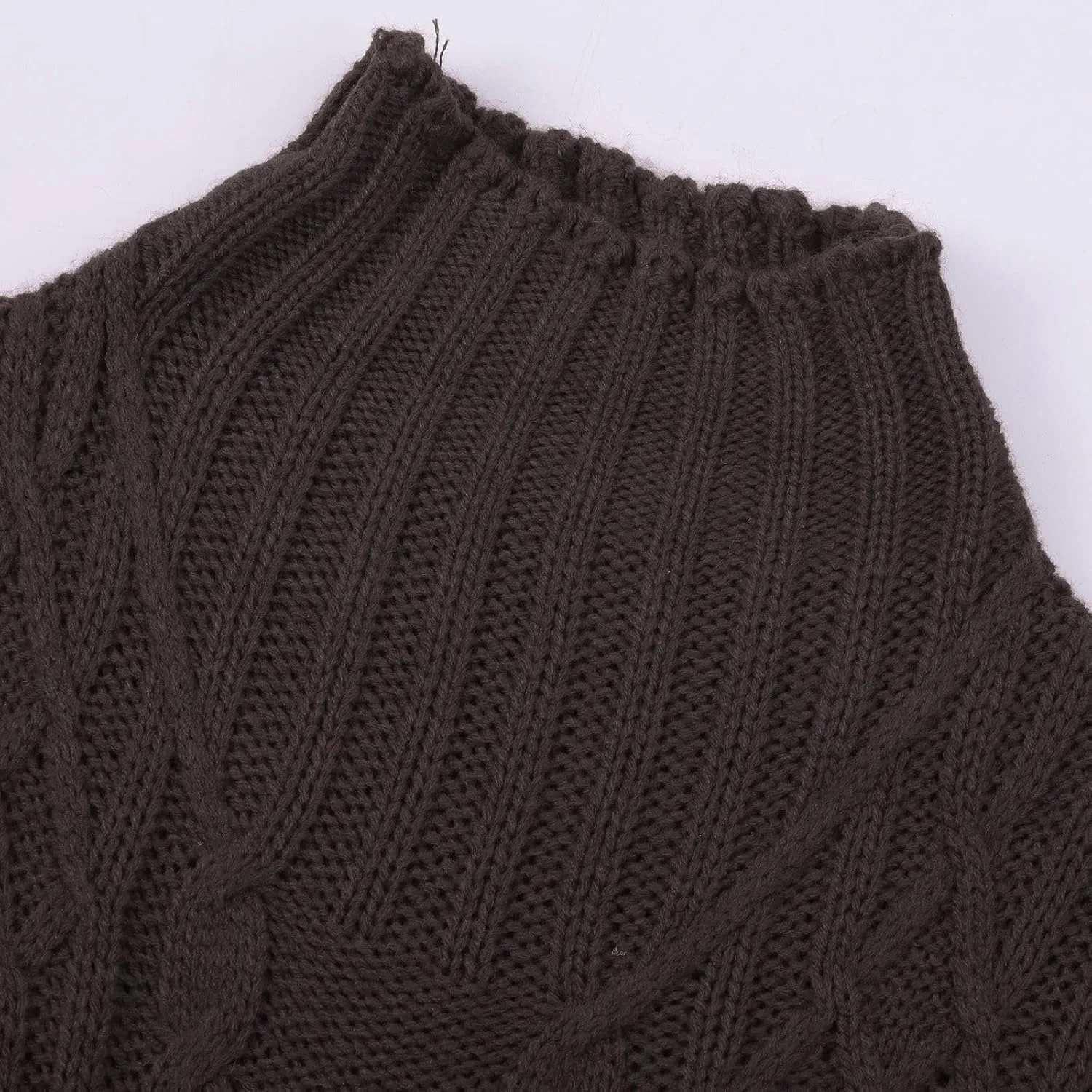 Women's Turtleneck Knit Pullover Long Sleeve Casual Oversized Sweater Tops Womens Fall Tops Ribbed Knit Sweater
