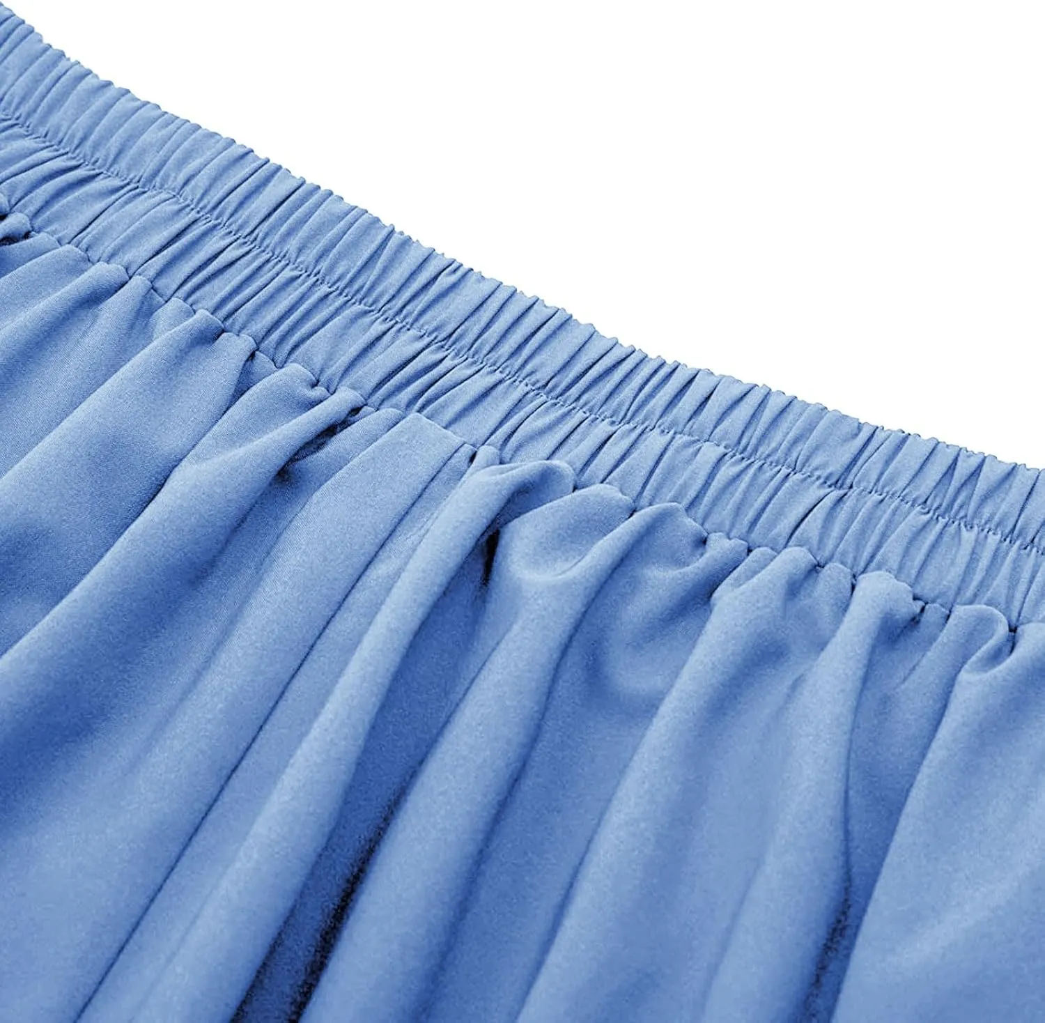 Women's Vintage High Waisted Skirts Casual Button Deco Midi A-Line Skirt Elastic Waist Flowy Skirts with Pockets
