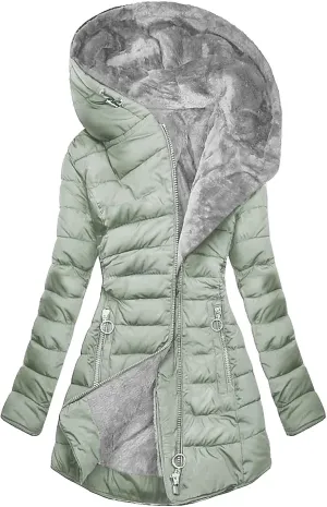 Women's Warm Winter Jackets Fleece Lined Parka Coat Thermal Hooded Jacket Outdoor Outerwear Ski Snow Jacket Plus Size