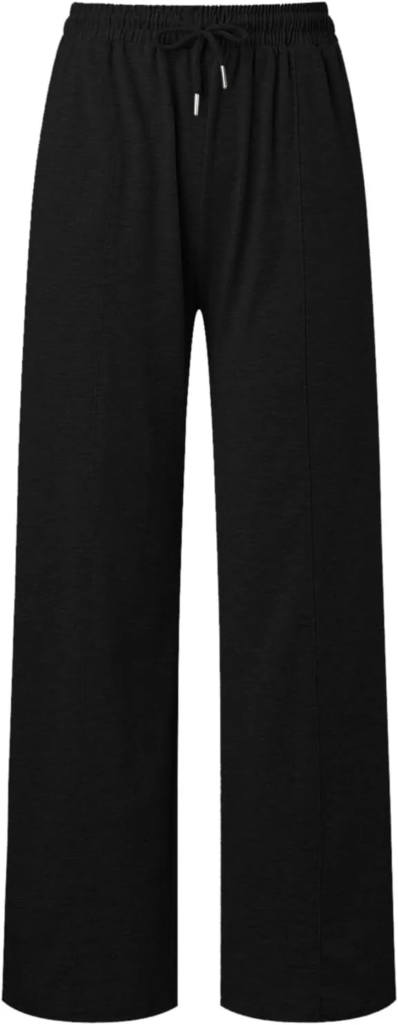Women's Wide Leg Sweatpant High Waist Baggy Casual Drawstring Running Joggers Pants with Pockets