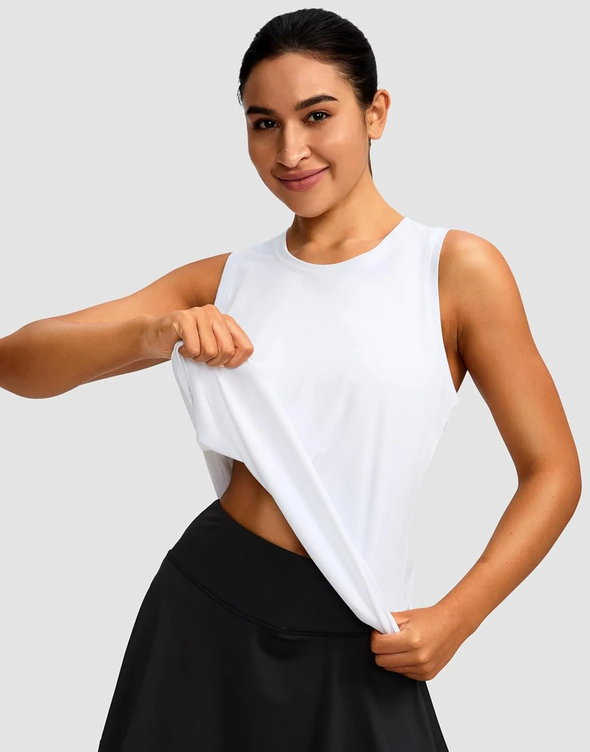 Women's Workout Tops Racerback Athletic Tank Tops Sleeveless Loose Fit Yoga Running Gym Shirts for Women