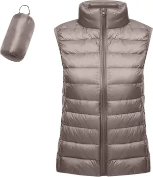 Womens Zip Up Warm Puffer Jacket Vest Oversized Lightweight Y2k Sleeveless Outerwear Plus Size Fall Fashion 2024