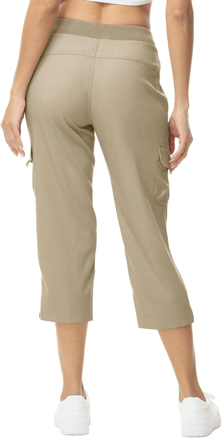 YSENTO Womens Cargo Capri Pants with 4 Pockets Summer Bottoms Lightweight Quick Dry Hiking Athletic Joggers