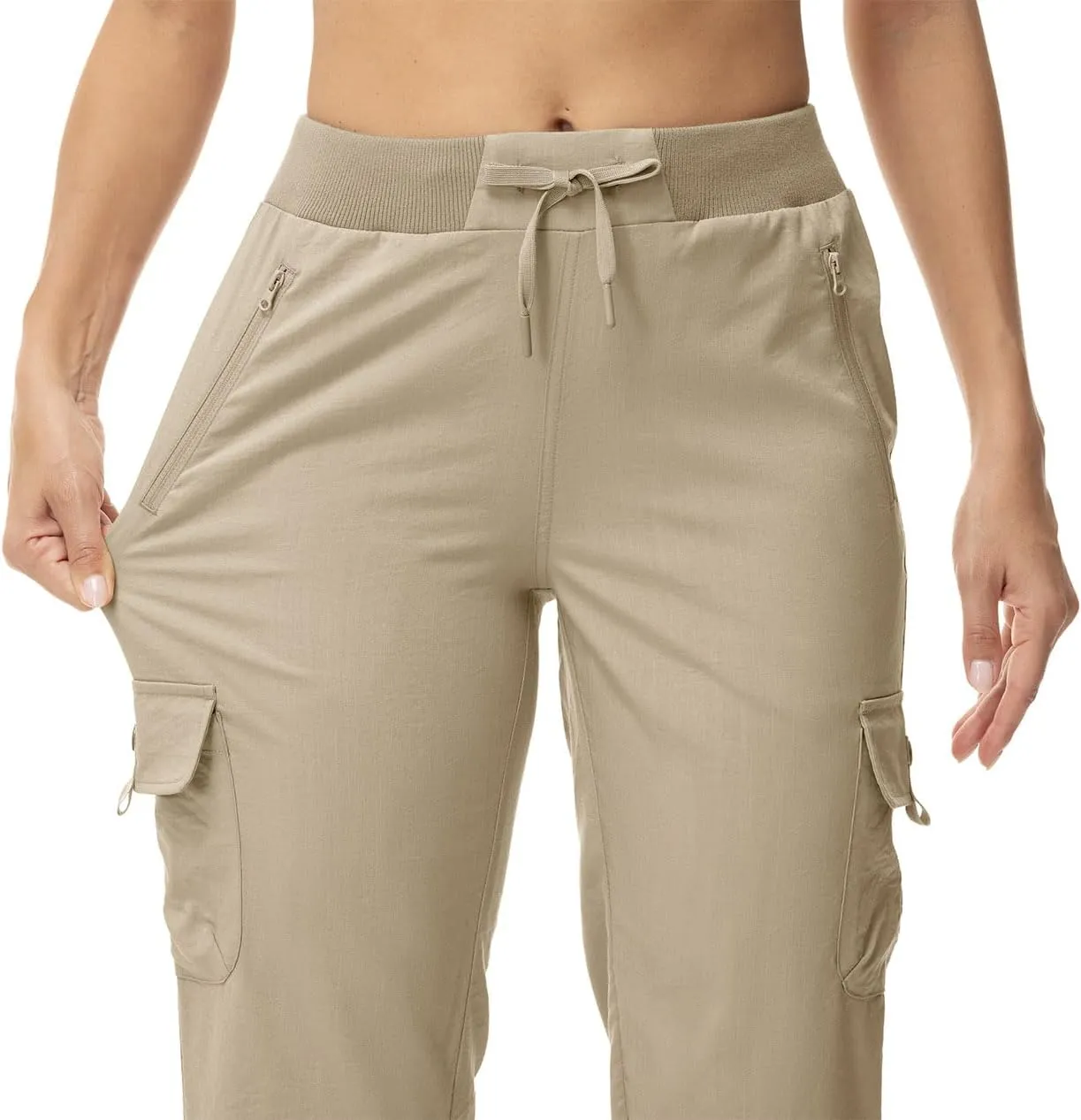 YSENTO Womens Cargo Capri Pants with 4 Pockets Summer Bottoms Lightweight Quick Dry Hiking Athletic Joggers