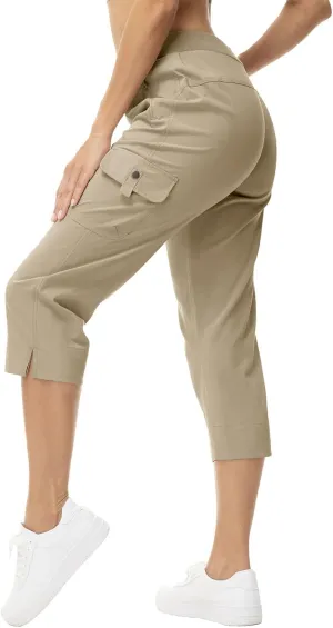 YSENTO Womens Cargo Capri Pants with 4 Pockets Summer Bottoms Lightweight Quick Dry Hiking Athletic Joggers