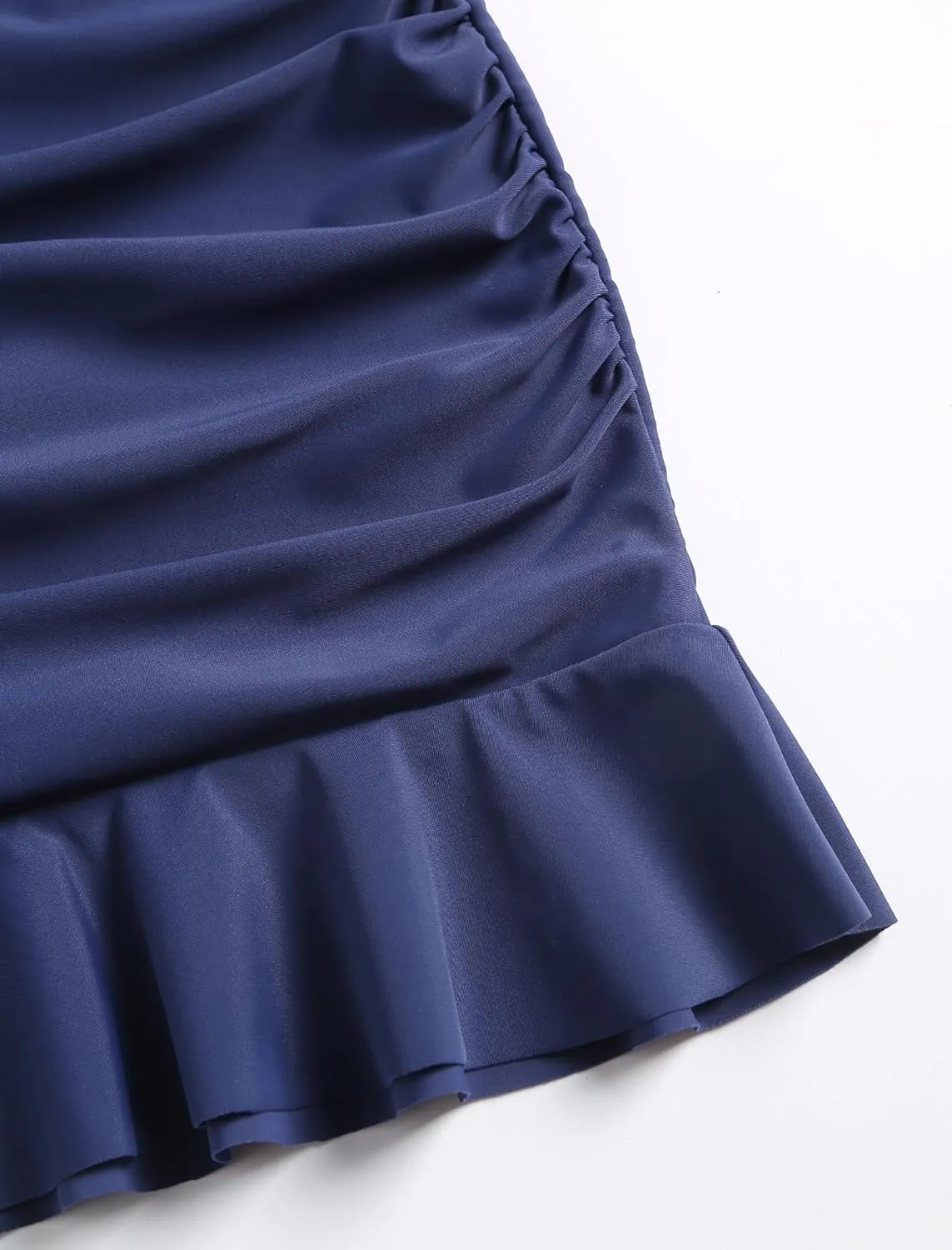 ZAFUL Women High Waisted Swim Skirts Ruffle Ruched Mini Skirt Tummy Control Bikini Bottoms