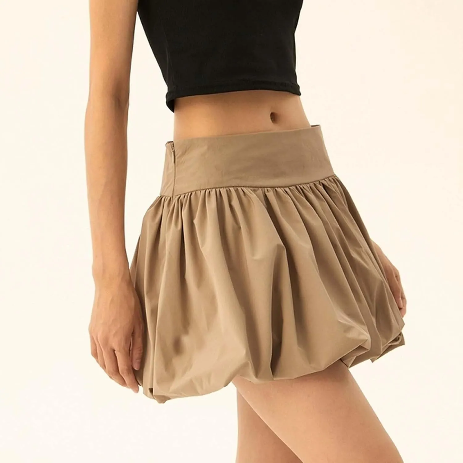 ZYXTIM Balloon Skirts for Women Y2k Girls Bubble Mini Skirt Low Waist Ruffle Hem Puffy Skirt 2024 Mini Skirt Party Streetwear