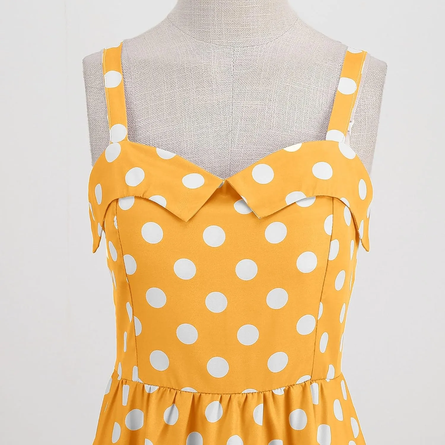 ZYXTIM Women Vintage Polka Dot 1950s Rockabilly Swing Dress Sleeveless V Neck Belt Wrap Floral Evening Cocktail Swing Dress